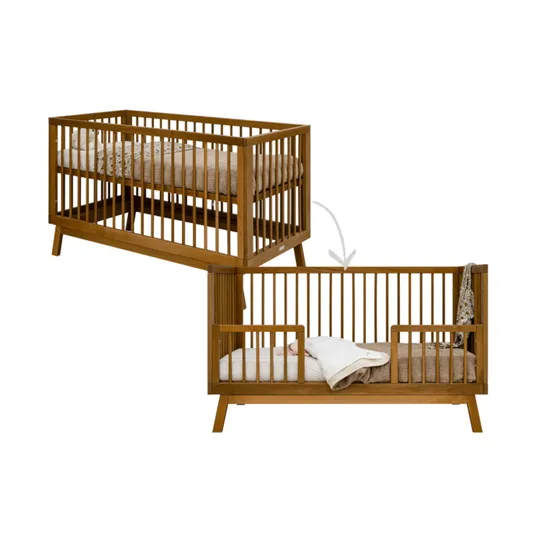 Bopita Kaleo Babyzimmer - Dune / Rose Wood | Bett 70 x 140 cm + Kommode + 3-türiger Kleiderschrank