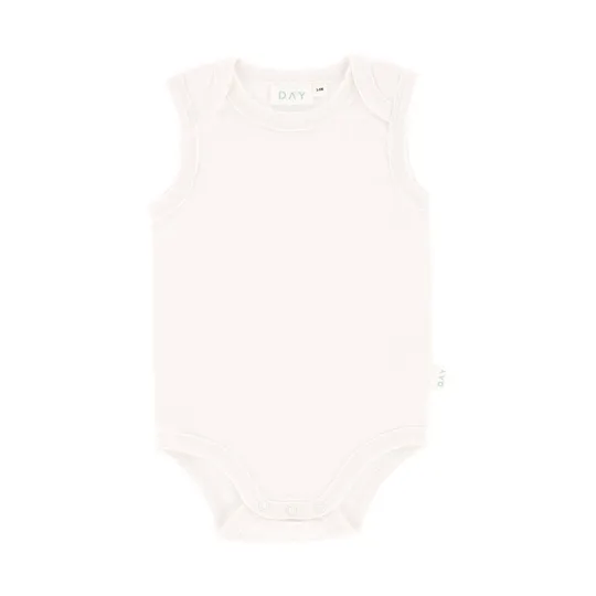DAY Babybody Ärmellos  – Off White – Gr. 62/68