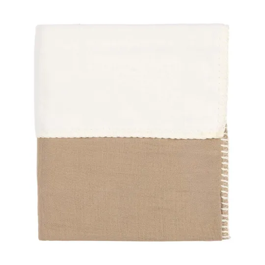Koeka Bettdecke - Faro - 100 x 150 cm - Baumwolle Fleece Waffel - Caffe