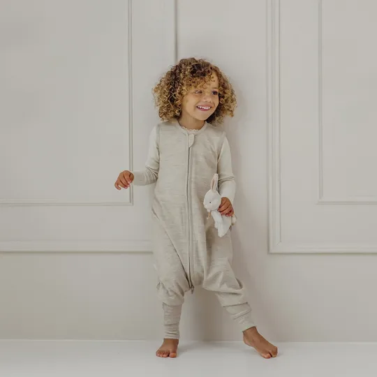 Meyco Schlafsack Jumper - Studio - 104 cm - Merinowolle - Sand Melange
