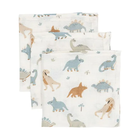 Jollein Roarsome Mundtuch - 3 Pack - 31 x 31 cm - Hydrophil
