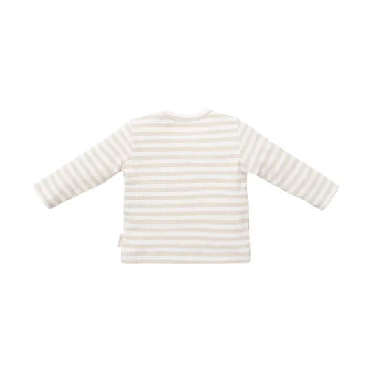 Little Dutch Stripe T-shirt - Langarm - Gr. 74 – Sand / Weiß