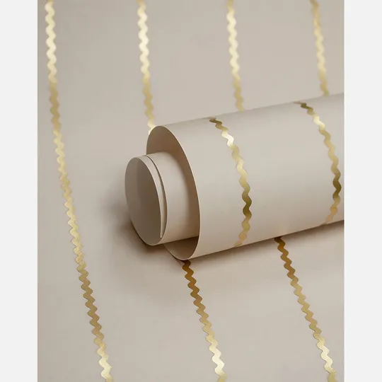 Studio Ditte Tapete – Noa Ribbons – Creme & Mattgold