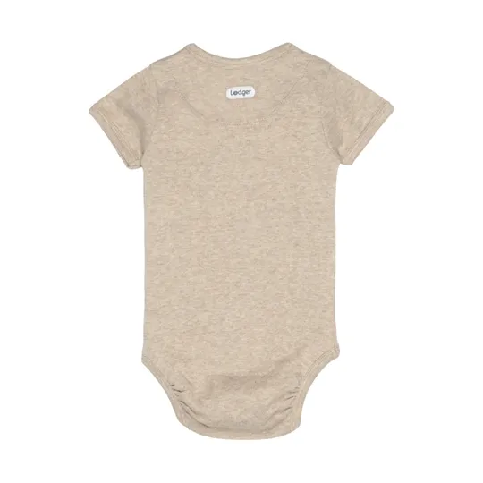 Lodger Wickelbody Kurzarm - Größe 56 - Melange Beige