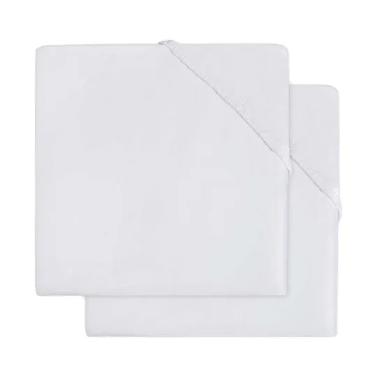 Jollein Spannbettlaken - 2 Stück - 60 x 120 cm - Jersey - White