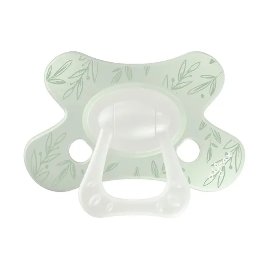Difrax Fopspeen Natural 6+ M Dusty Green Leafs 127B34
