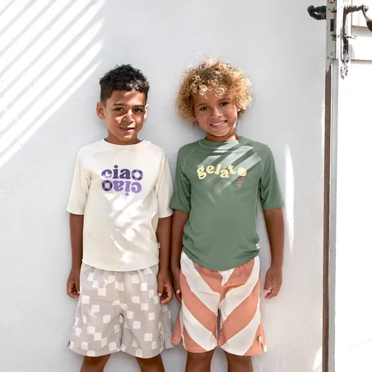 Lässig Badehose - Stripes - Größe 86 - Clay/Sea Salt