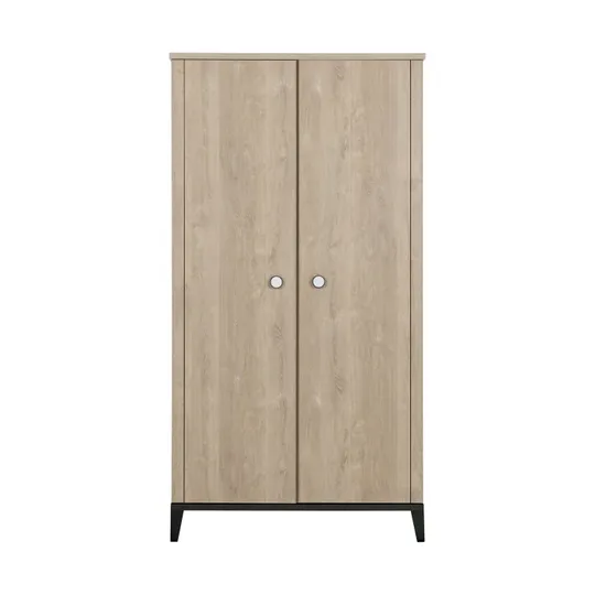 Galipette Marcel 2-türiger Kleiderschrank – Eiche hell – Schwarz