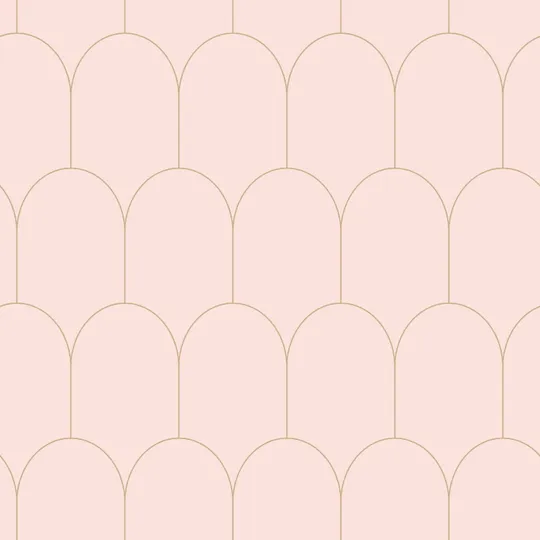 Estahome Art Deco Motivtapete V - 0,53 x 10,05 m -  Zartrosa/ Gold