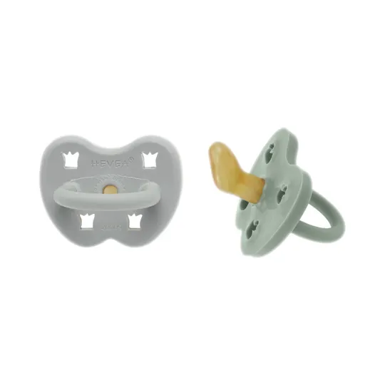 Hevea Schnuller Orthodontisch - 3-36 Monate - 2 Stück - Gorgeous Grey / Sage