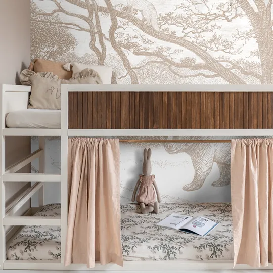 Estahome Wald Mit Waldtieren Fototapete - 3,5 x 2,79 m - Beige