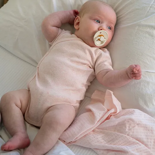 Lodger Babybody Kurzarm - Melange - Größe 74 - Tan