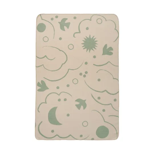 Ferm Living Skye Tagesdecke - 120 x 80 cm - Gebürstete Baumwolle - Tea Green / Parchment