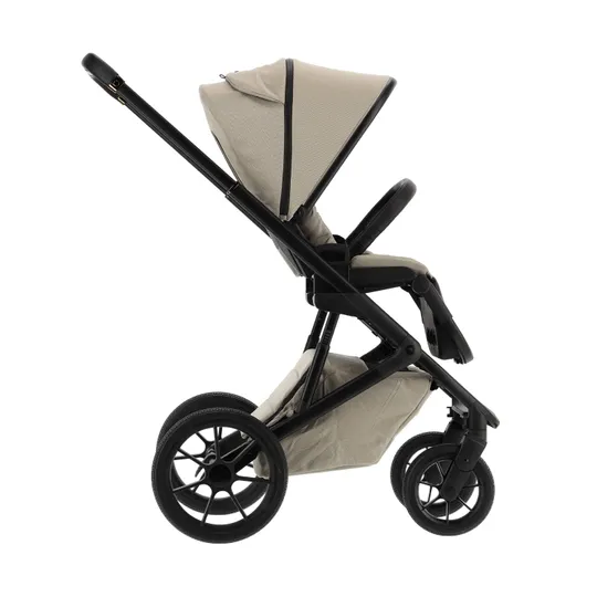 Qute Q-Rider Plus 4-in-1 Kinderwagen - Mineral Clay | Kidsriver Curve Babyschale – Black | Kidsriver Isofix Basis