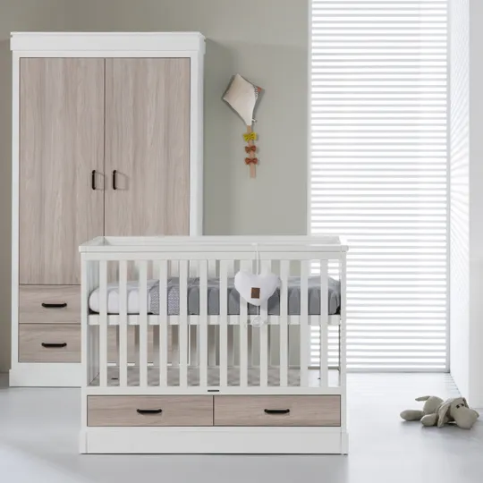 Kidsmill Newport Babybett Weiß / Eiche 70 x 140 cm