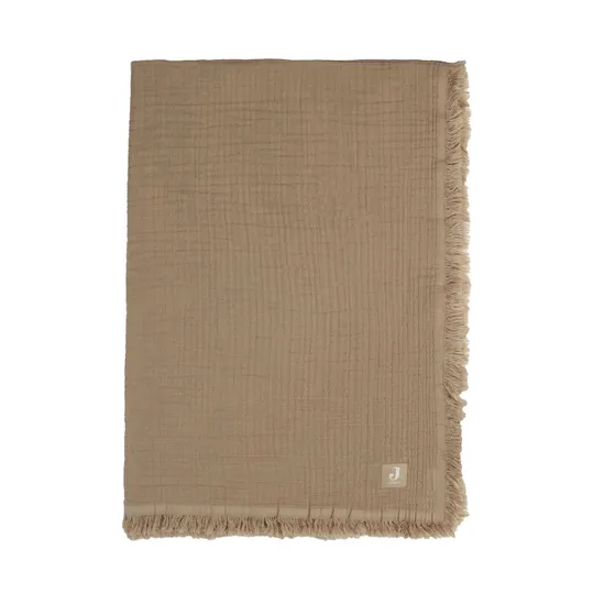 Jollein Muslin Fringe Babydecke 75 x 100 cm Biscuit