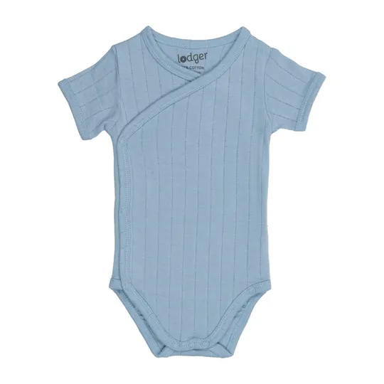 Lodger Solid Wickelbody Kurzarm - Gr. 68 - Blue Fogg