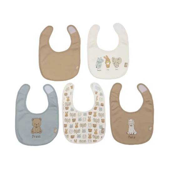 Jollein Wasserdichte Jersey-Lätzchen – 5er-Pack – Jollies
