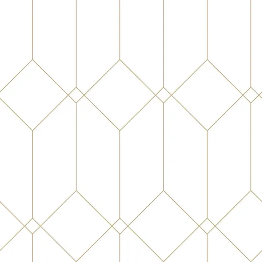 Estahome Art Deco Motivtapete I – 0,53 x 10,05 m – Weiß/ Gold
