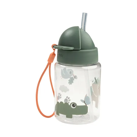 Done by Deer Trinkflasche mit Strohhalm – Tiny Trails – Green – 280 ml