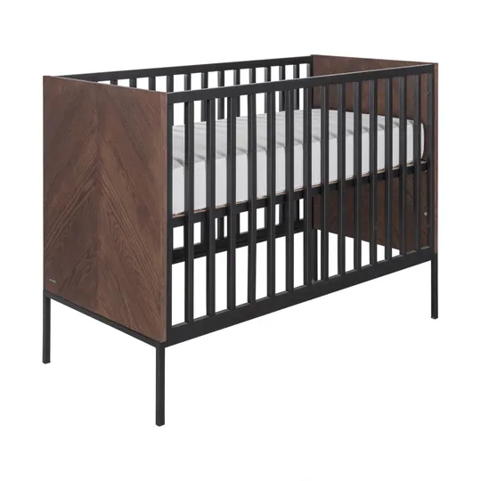 Kidsmill Vince Babybett Schwarz / Walnuss 60 x 120 cm