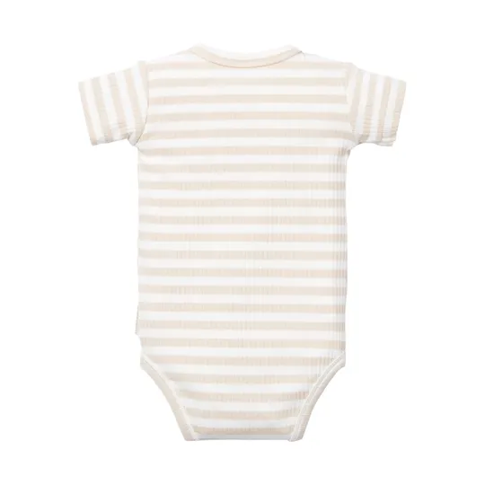 Little Dutch Stripe Body - Kurzarm - Gr. 62 - Sand/White