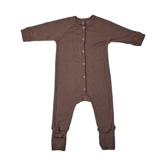 Smallstuff Pyjama - Größe 62 - Merino Wolle - Rose Brown