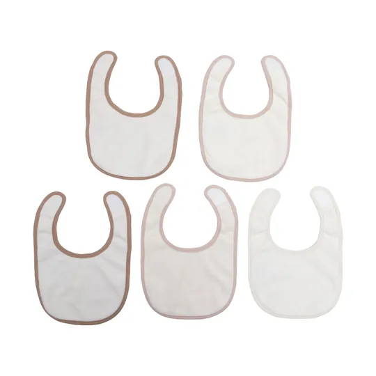 Jollein wasserdichtes Jersey-Lätzchen – 5er-Set – Soft Plumes