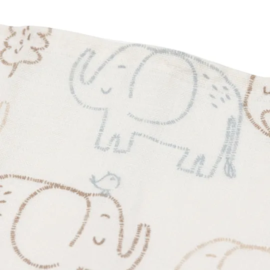 Jollein Hydrophiles Tuch - Elephant Tales - Large - 115x115 cm - 2 Stück