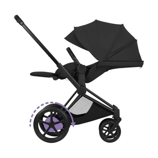 Cybex e-Priam 5 Style Kinderwagen 2-in-1 - Mattschwarzes Gestell