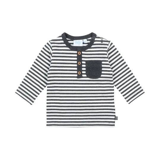 Feetje Mini Person Streifen-T-Shirt, Anthrazite meliert, Gr. 56
