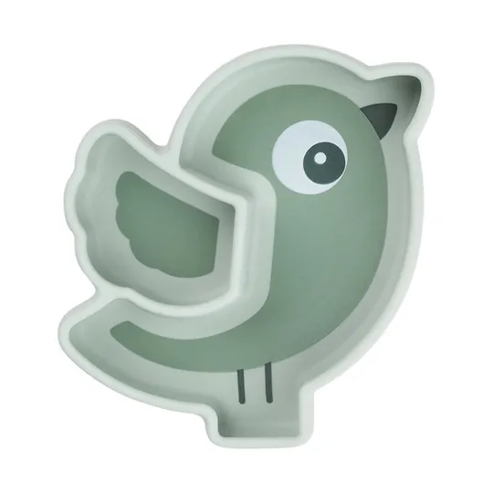 Done By Deer Stick & Stay Snack Teller - Birdee - Silicone - Green