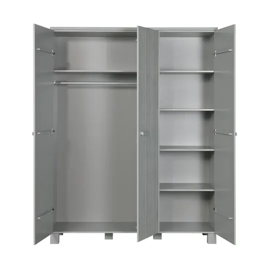 Woood Dennis Kleiderschrank Betongrau 3-türig
