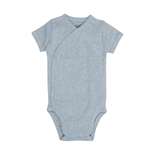 Lodger Babybody Kurzarm - Melange - Größe 62 - Blue Fogg