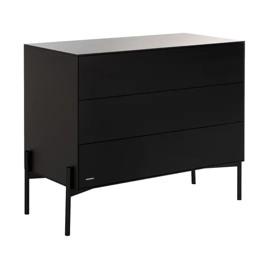 Kidsmill Boutique Babyzimmer Schwarz Matt | Kommode + Schrank 2-Türig