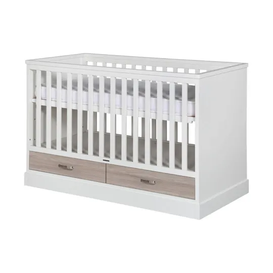 Kidsmill Newport Babybett Weiß / Eiche 70 x 140 cm