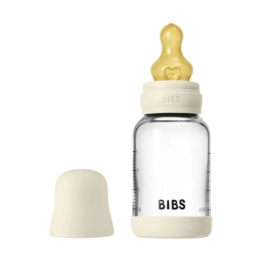 BIBS Flasche - Slow Flow - 120 ml - Glas/Latex - Ivory