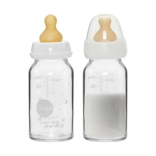 Hevea Glasflasche 120 ml 2 Stück