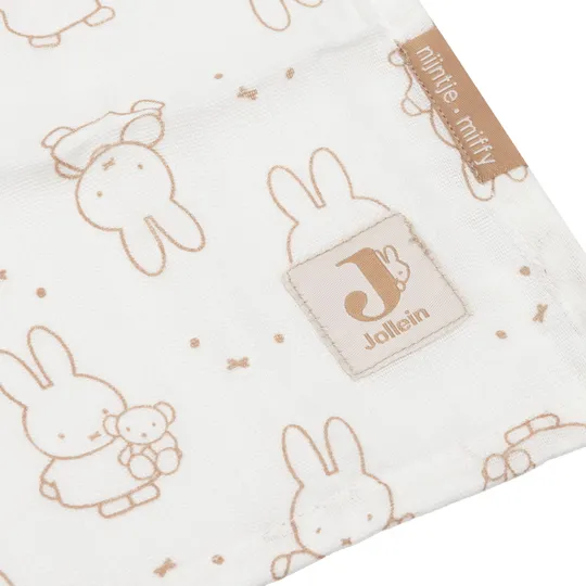 Jollein Miffy Moments Hydrophiles Tuch – 2 Stück – 115 x 115 cm – Light Terra