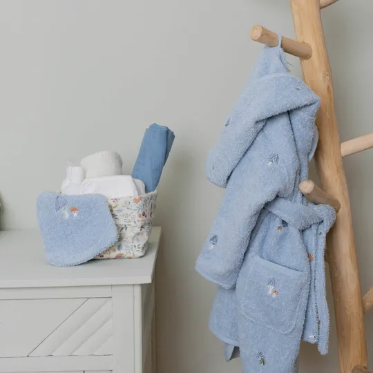 Little Dutch Bademantel Bestickt - Größe 86/92 - Blau