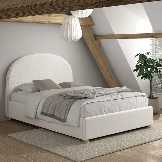 Vipack Bett - Moon Storage - 140 x 200 cm - Bouclé