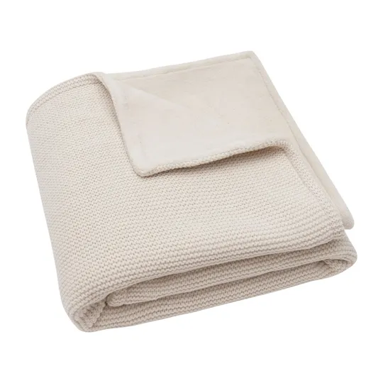 Jollein Babydecke - Basic Knit - 75 x 100 cm - Oatmeal/Samt