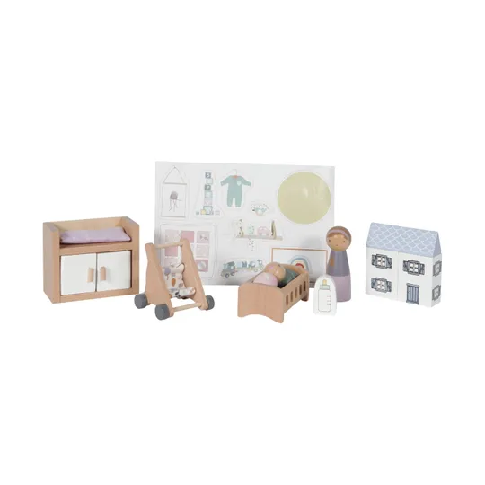 Little Dutch Puppenhaus – Spielset Babyzimmer 11-teilig 