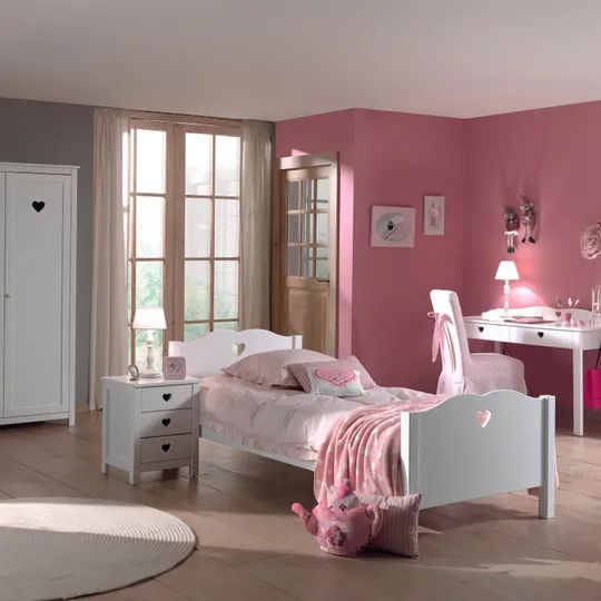 Vipack Amori Kinderzimmer Weiß | Sofabett 90 x 200 cm + Schreibtisch