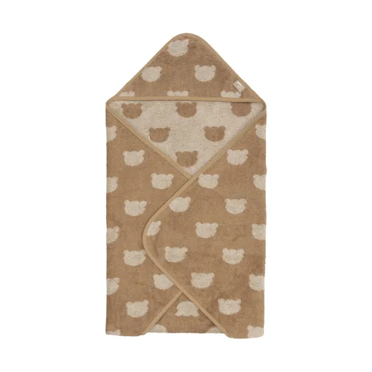 Jollein Jacquard Badecape - Frottee - 75x75 cm - Teddy Bear