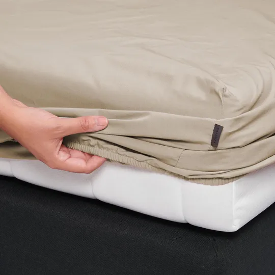 Essenza Home Premium Spannbettlaken - 90 x 200 cm - Percale - Cement