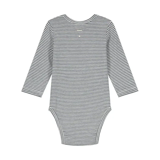 Gray Label Strampler - Blaugrau - Creme - Gr. 6-9 Monate