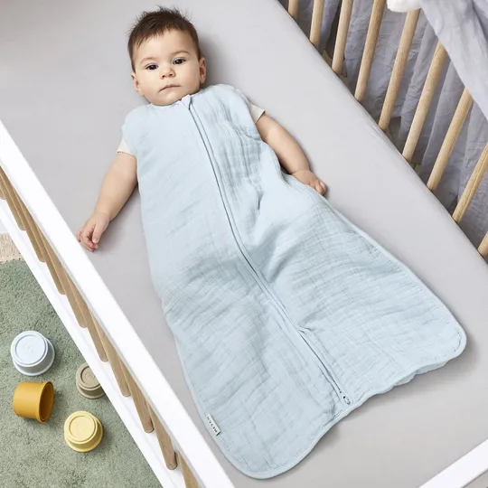 Meyco Baby Sommerschlafsack - Uni - 60 cm - Pre-Washed Hydrophil - Grey Blue