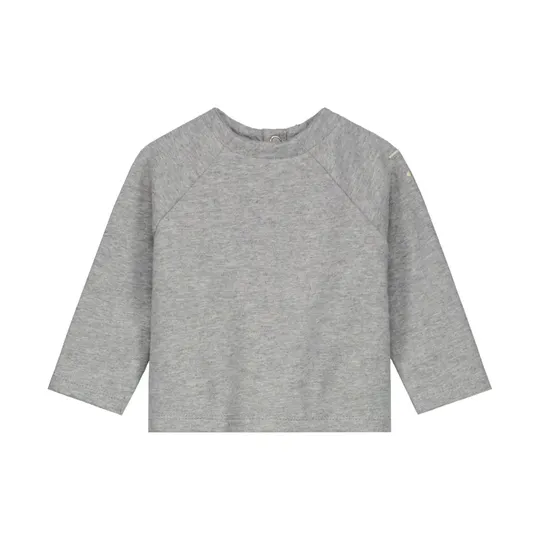 Gray Label Baby Raglan Cardigan GOTS - Grey Melange - 0‑3M