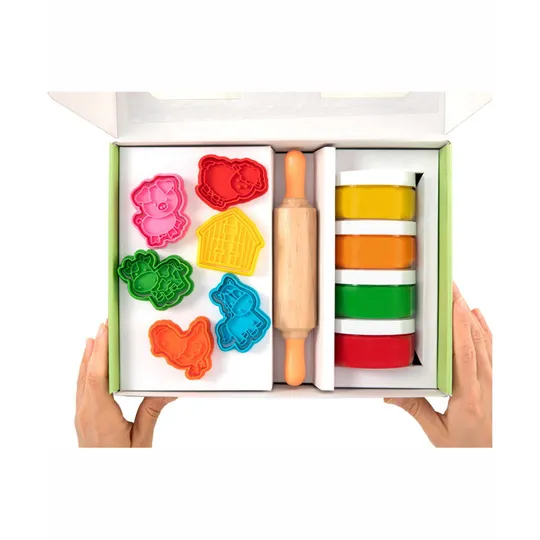 ChildGen Spielknete-Set – Farm Thema – 4 Farben